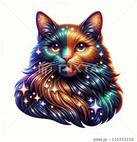 星屑を纏う神秘の猫 110333150