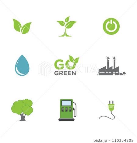 eco green energy icon design illustration eco green energy icon design illustration 110334208