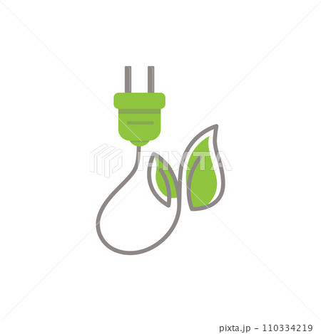 eco green energy icon design illustration eco green energy icon design illustration 110334219