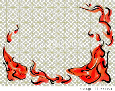 和風の文様（麻の葉の文様） 110334494