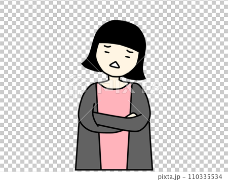 Upper body of a thinking young woman Upper body of a thinking young woman 110335534