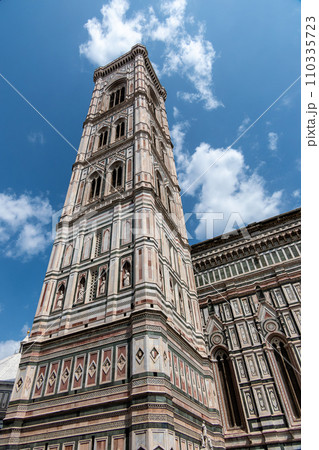 Italy, Florence, Giotto s Campanile is the campanile tower of the church of Santa Maria del Fiore. 110335723