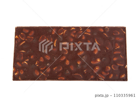 milk chocolate with nuts isolated on the white 110335961