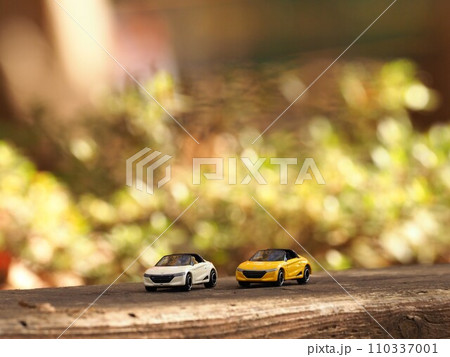 ミニカーのある風景 秋色が背景のS660 ミニカーのある風景 秋色が背景のS660 110337001
