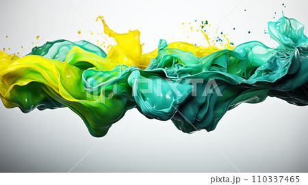 AI-generated content. Beautiful composition best for yours design, poster, cover, header, presentation background, invitation backdrop. Abstract unique paint splash in the water. Concept of dynamic 110337465