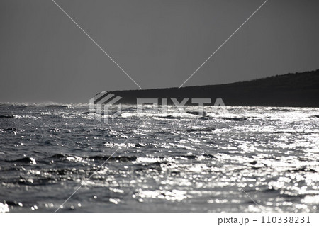 沖縄の海でサーフィンをするサーファー 110338231