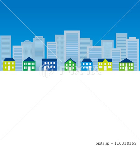 都市風景　街並み　ホワイトスペース 110338365