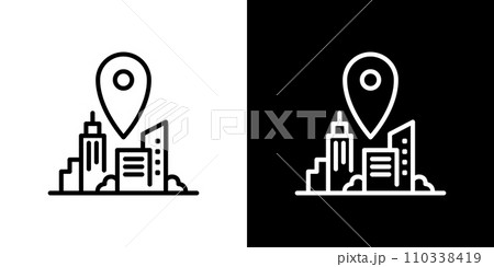 シンプルな街の地図アイコン 110338419