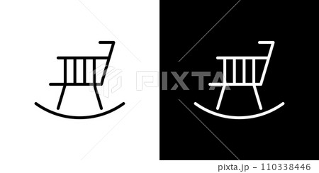 シンプルなロッキングチェアアイコン 110338446