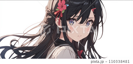 満開の桜と女子生徒卒業・入学シーズンイメージ 満開の桜と女子生徒卒業・入学シーズンイメージ 110338481