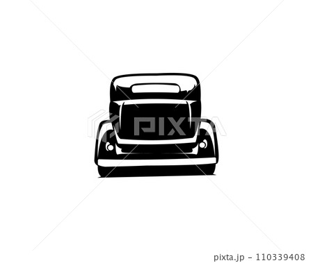 Ford Caupe car industry logo silhouette isolated white background shown from the side. Best for car industry, badge, emblem, icon, sticker design. available ep 10. 110339408