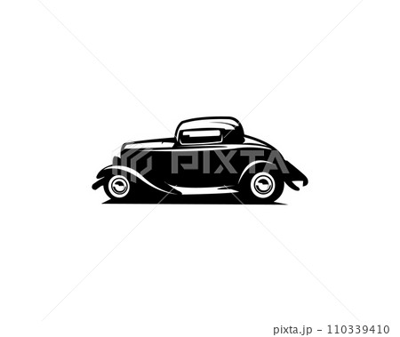 Old american ford caupe isolated on white background seen from the side. best for the old car industry. vector illustration available in eps 10. 110339410