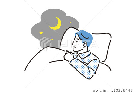 人物 快適な睡眠をとる男性 人物 快適な睡眠をとる男性 110339449