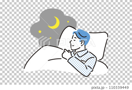人物 快適な睡眠をとる男性 人物 快適な睡眠をとる男性 110339449