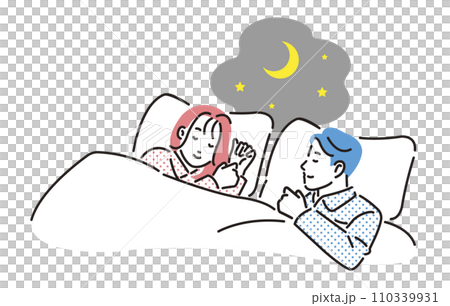 人物 快適な睡眠をとる男女 110339931