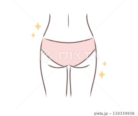 引き締まったスリムな女性のお尻のイラスト 110339936
