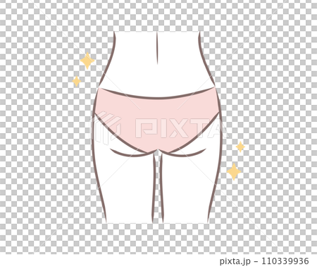 引き締まったスリムな女性のお尻のイラスト 110339936