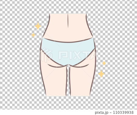 引き締まったスリムな女性のお尻のイラスト 110339938