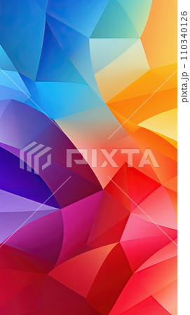 AI-generated content. Vibrant multicolored geometric pattern, dynamic and modern creative design 110340126
