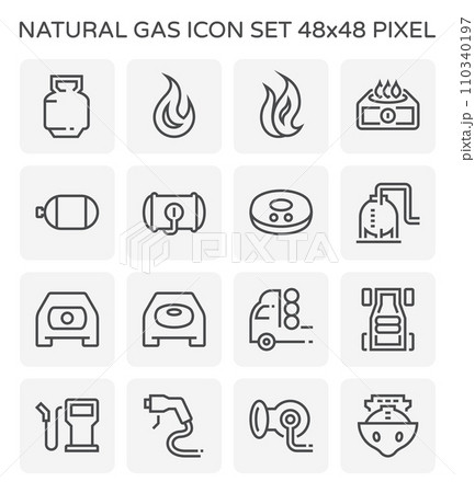 Gas tank or gas cylinder vector icon 48x48 pixel. Gas tank or gas cylinder vector icon 48x48 pixel. 110340197