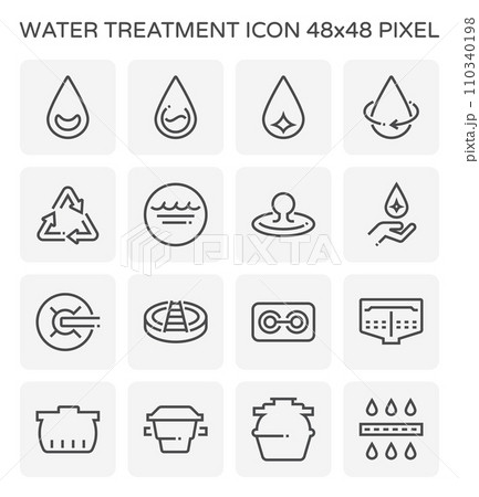 Water treatment vector icon 48x48 pixel perfect and editable stroke. 110340198