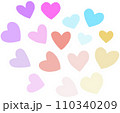 colorful hearts confetti on white background 110340209