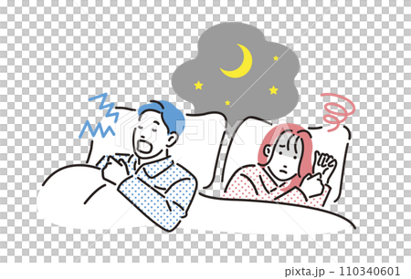 人物 睡眠障害イメージ 人物 睡眠障害イメージ 110340601
