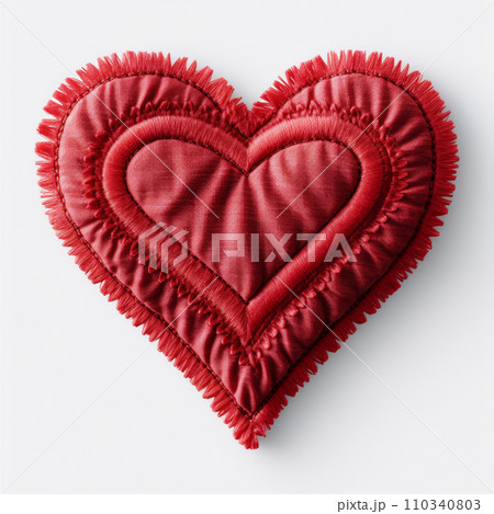 embroidered heart icon on isolated transparent background png 110340803