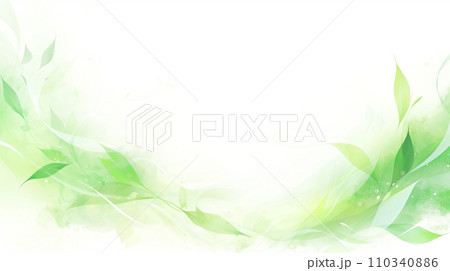 緑　水彩　曲線　ビジネス背景イラスト　Generative AI 110340886