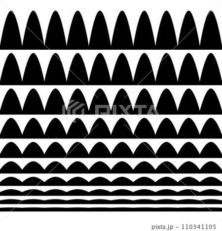 A set of wavy zigzag horizontal wiggly lines 110341105