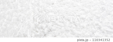 White shower towel texture. Fluffy carpet background. Blank bathroom textile 110341352
