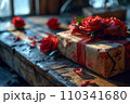 A Gift Box Awaits Symbolizing Affection on Valentine's Day or a Sweet Anniversary 110341680