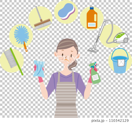 Housewife thinking about cleaning 110342129