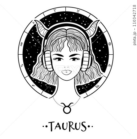 Taurus zodiac sign line art Taurus zodiac sign line art 110342718
