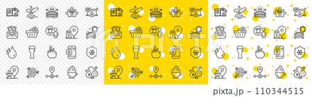 Outline Coffee cup, Vip access and Eco food line icons pack for web with User notification, Delete order, Boat fishing line icon. Hydroelectricity, Clean skin, Charging station pictogram icon. Vector Outline Coffee cup, Vip access and Eco food line icons pack for web with User notification, Delete order, Boat fishing line icon. Hydroelectricity, Clean skin, Charging station pictogram icon. Vector 110344515