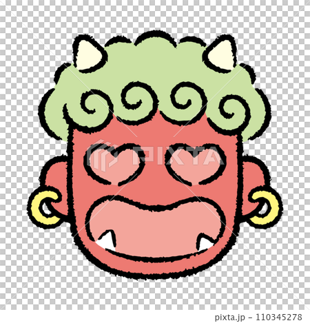 Season_Winter_Setsubun_Illustration material of a red demon with heart-shaped eyes 110345278