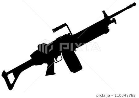 M249 "Para" light machine gun black silhouette 110345768