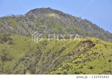 丹沢山地の丹沢山より　新緑の蛭ヶ岳 110345842