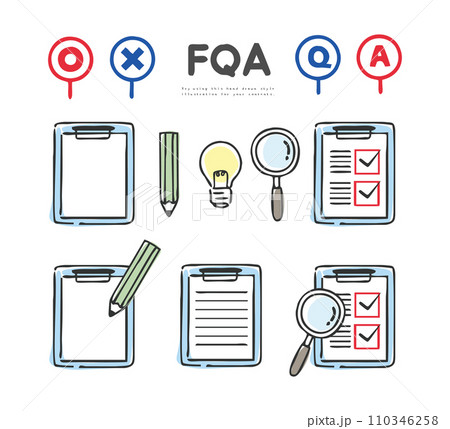 アンケートやチェックリストのアイコンセット アンケートやチェックリストのアイコンセット 110346258