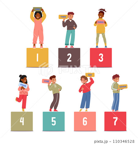 Cute Kids Holding Numbers For Fun Math Learning. Children Girls And Boys Characters Hold Up Cards With Digits Cute Kids Holding Numbers For Fun Math Learning. Children Girls And Boys Characters Hold Up Cards With Digits 110346528
