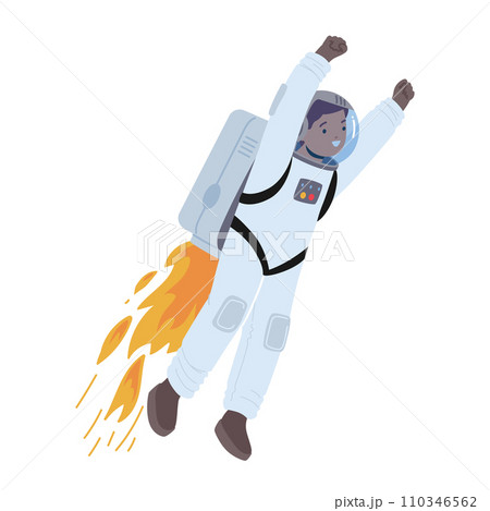 Fearless Kid Astronaut Soars Through The Cosmic Expanse With Jet Pack, Surrounded By Twinkling Stars And Distant Planets Fearless Kid Astronaut Soars Through The Cosmic Expanse With Jet Pack, Surrounded By Twinkling Stars And Distant Planets 110346562