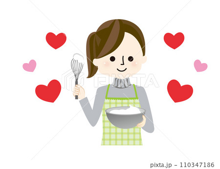 料理を楽しむ女性のイラスト 料理を楽しむ女性のイラスト 110347186