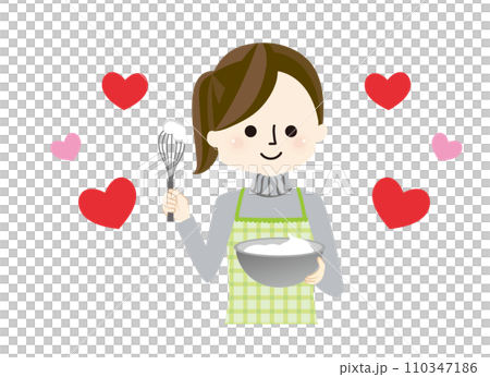 料理を楽しむ女性のイラスト 料理を楽しむ女性のイラスト 110347186
