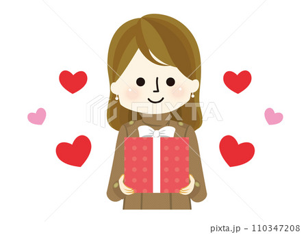 プレゼントを渡そうとしている女の子のイラスト 110347208