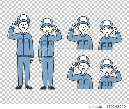 穿著工作服的男人和女人的插圖 110348969