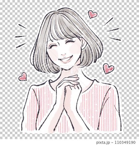 喜ぶ/喜び/嬉しい/やったー/キュン/恋をする/ときめく/ときめき/ハート/恋愛/出会い/メロメロ 110349190