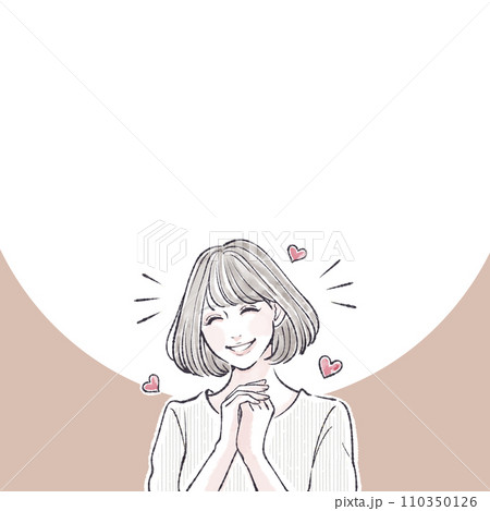 喜ぶ/喜び/嬉しい/やったー/キュン/恋をする/ときめく/バレンタイン/ときめき/ハート/恋愛/ 110350126