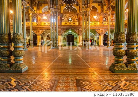 Magnificent view of the interior of Mysore Palace Magnificent view of the interior of Mysore Palace 110351890