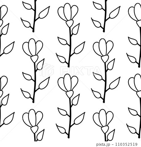 flowers garden warm beautiful vector pattern line flowers garden warm beautiful vector pattern line 110352519