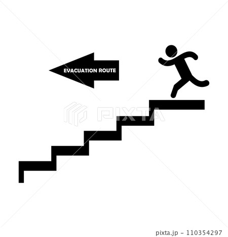 emergency evacuation route icon 110354297